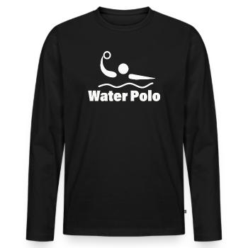 Water Polo - Men's Premium Organic Long Sleeve Shirt - black - Front - Nico (187cm)