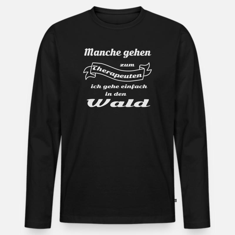 Therapie Spruchband - Männer Premium Bio Langarmshirt - Schwarz