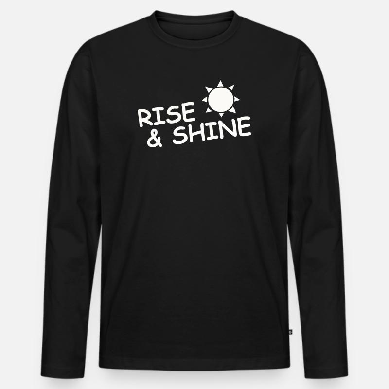 RISE & SHINE - Männer Premium Bio Langarmshirt - Schwarz