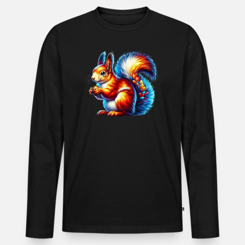 Eichhörnchen - Männer Premium Bio Langarmshirt - Schwarz