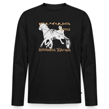 Trotter trotting race - Men's Premium Organic Long Sleeve Shirt - black - Front - Nico (187cm)