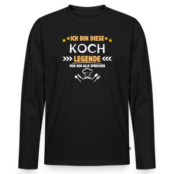 Koch Legende - Männer Premium Bio Langarmshirt - Schwarz - Vorne - Nico (187cm)