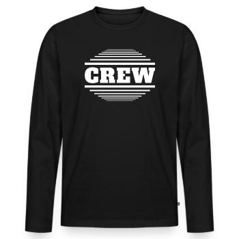 CREW - Männer Premium Bio Langarmshirt - Schwarz - Vorne - Nico (187cm)