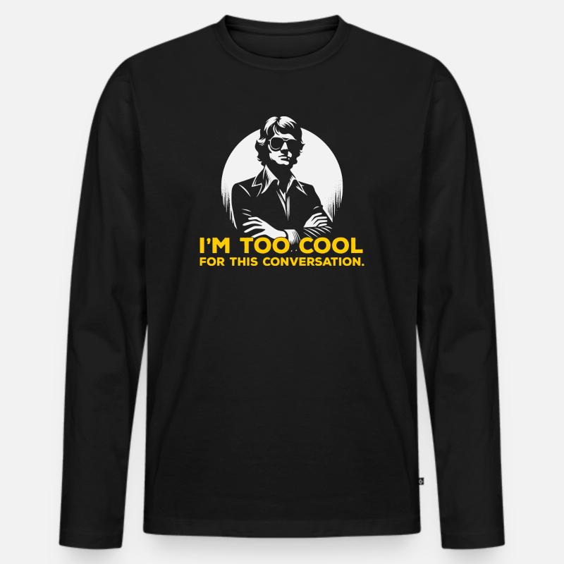 Bold Silhouette Slogan Tee - Männer Premium Bio Langarmshirt - Schwarz