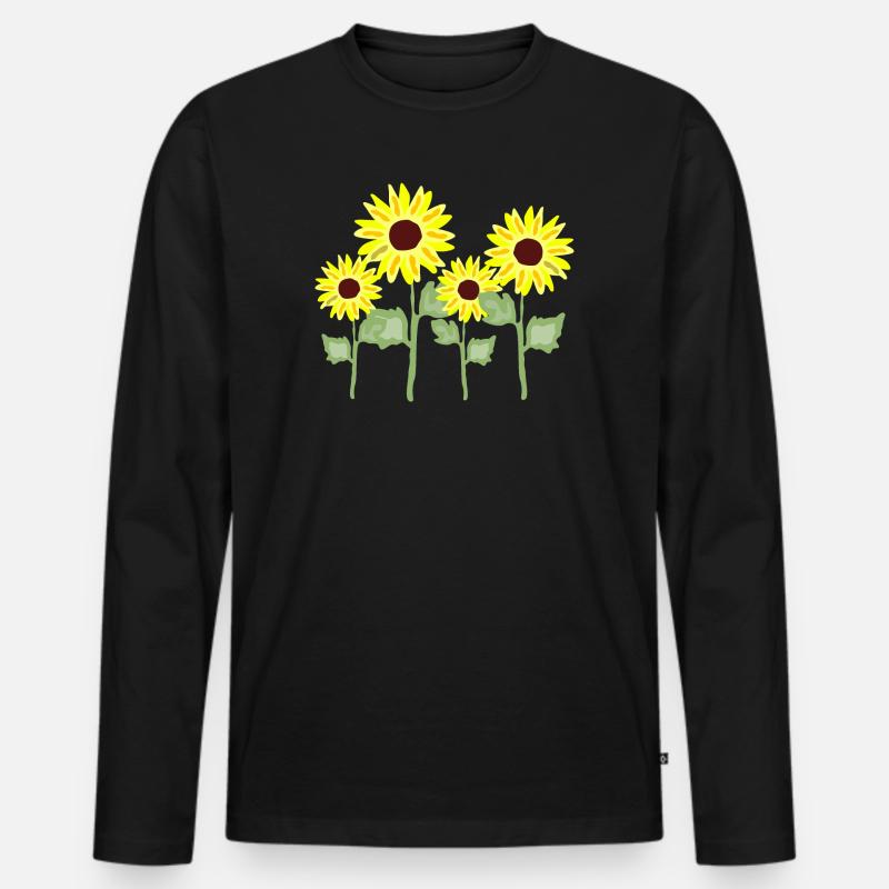 Sonnenblumenstrauß Gelb Kolorit - Männer Premium Bio Langarmshirt - Schwarz