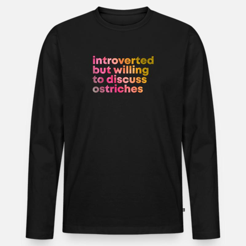 Strauß - Männer Premium Bio Langarmshirt - Schwarz