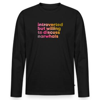 Narwal - Männer Premium Bio Langarmshirt - Schwarz - Vorne - Nico (187cm)