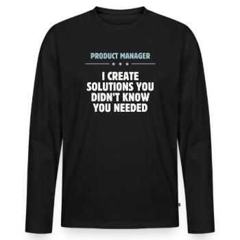 Product Manager - Solutions - Männer Premium Bio Langarmshirt - Schwarz - Vorne - Nico (187cm)