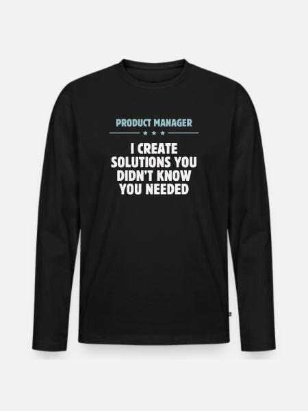Product Manager - Solutions - Männer Premium Bio Langarmshirt - Schwarz