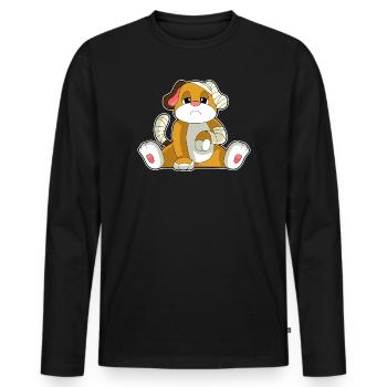 Dog Bandage - Men's Premium Organic Long Sleeve Shirt - black - Front - Nico (187cm)