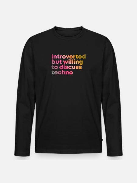 Techno - Männer Premium Bio Langarmshirt - Schwarz