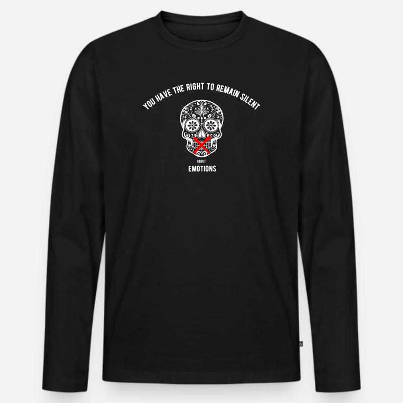 Recht auf Aussageverweigerung - Männer Premium Bio Langarmshirt - Schwarz