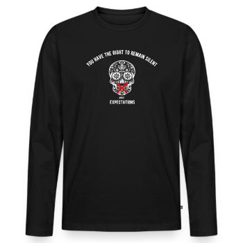 Right to remain silent - Men's Premium Organic Long Sleeve Shirt - black - Front - Nico (187cm)