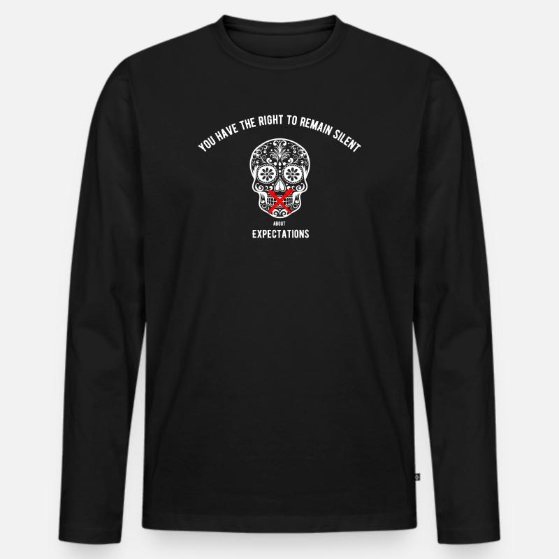 Recht auf Aussageverweigerung - Männer Premium Bio Langarmshirt - Schwarz
