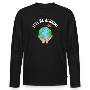 Es wird schon gut - Männer Premium Bio Langarmshirt - Schwarz - Vorne - Nico (187cm)