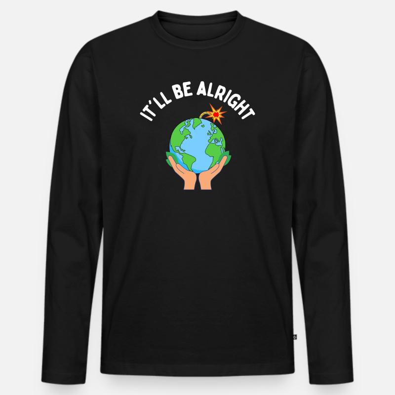 Es wird schon gut - Männer Premium Bio Langarmshirt - Schwarz