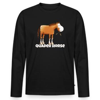 American Quarterhorse Quader Horse Wortspiel - Männer Premium Bio Langarmshirt - Schwarz - Vorne - Nico (187cm)