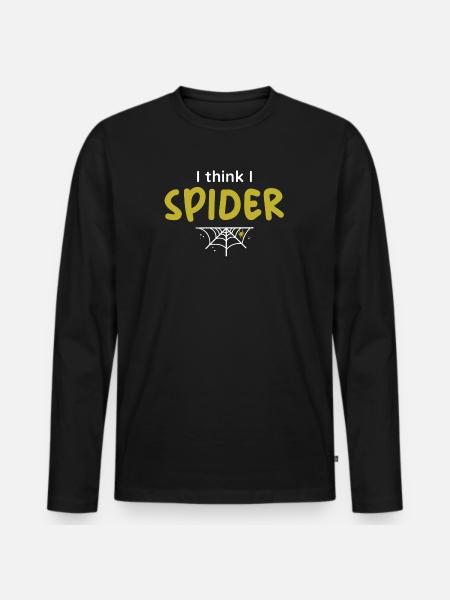 I think i spider - Männer Premium Bio Langarmshirt - Schwarz