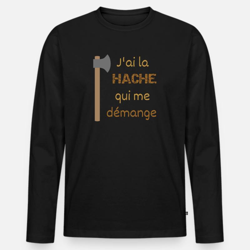 Ich habe eine juckende Axt - Männer Premium Bio Langarmshirt - Schwarz