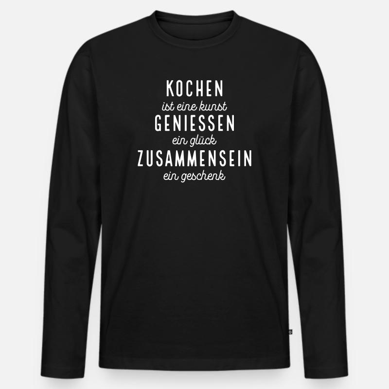 Geschenke für Köche - Männer Premium Bio Langarmshirt - Schwarz