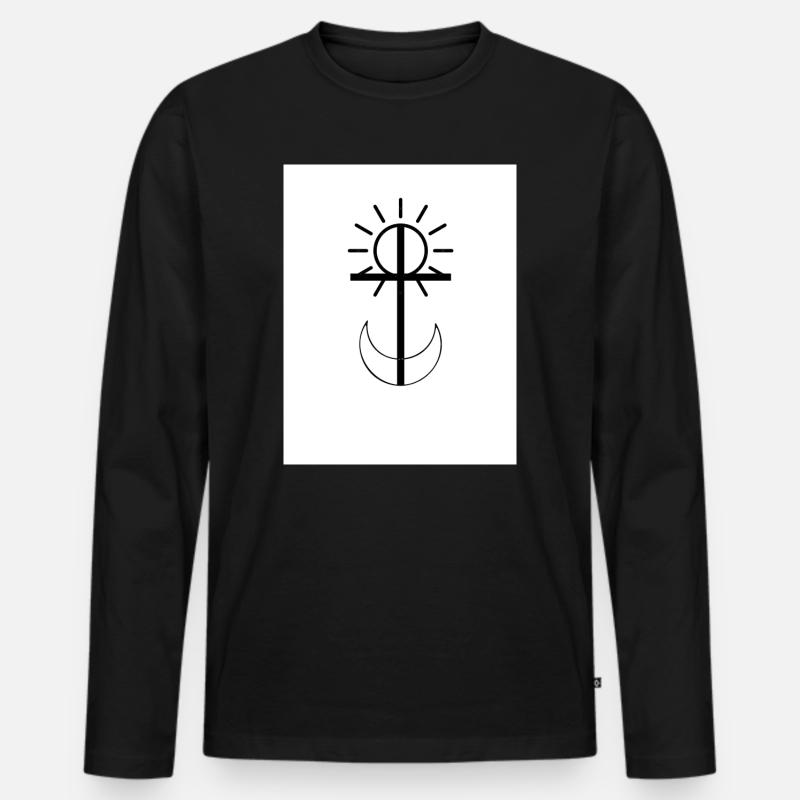 Auf und Ab - Männer Premium Bio Langarmshirt - Schwarz