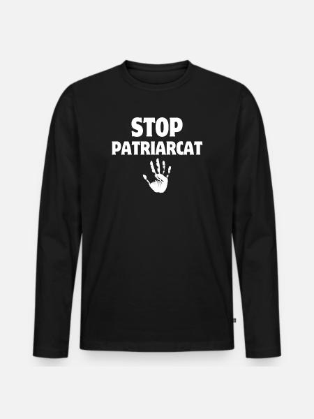 Stop patriarchy, women's rights - Men's Premium Organic Long Sleeve Shirt - black