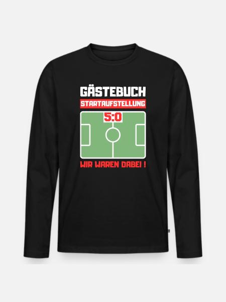 Gästebuch 50. Geburtstag Fußball - Männer Premium Bio Langarmshirt - Schwarz