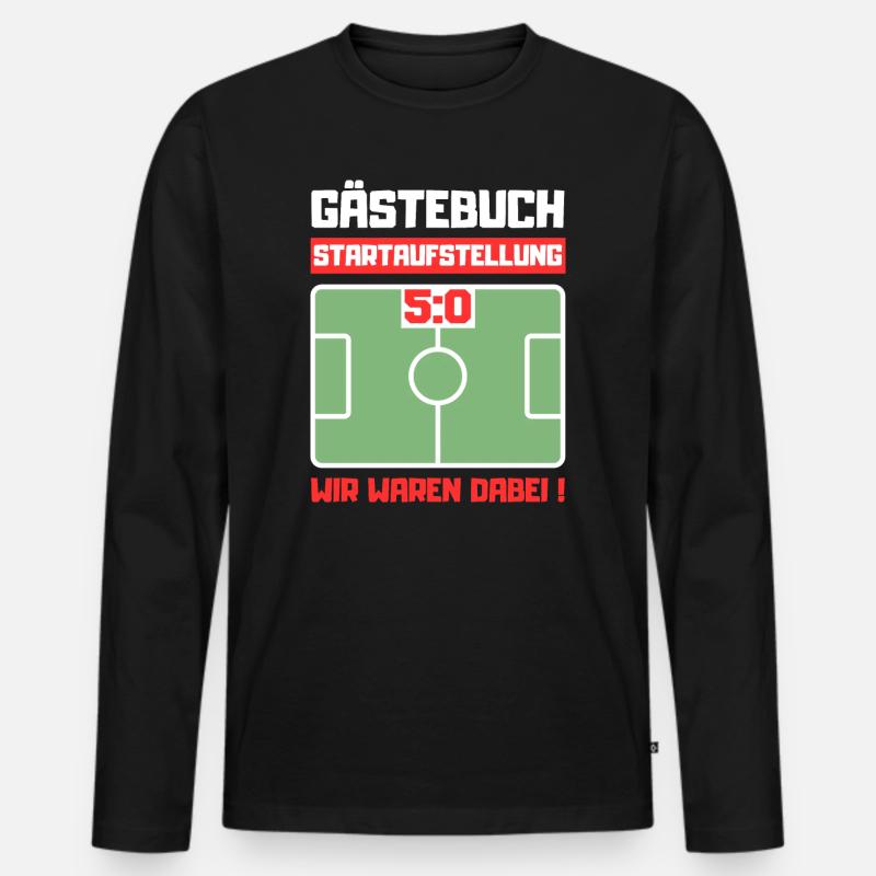Gästebuch 50. Geburtstag Fußball - Männer Premium Bio Langarmshirt - Schwarz