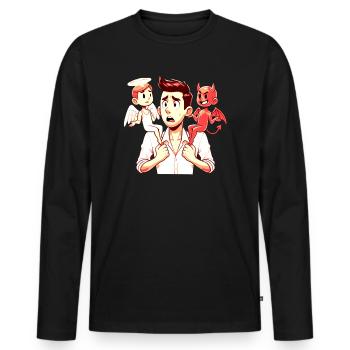Torn the voice of conscience - Men's Premium Organic Long Sleeve Shirt - black - Front - Nico (187cm)