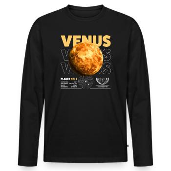 Venus details - Men's Premium Organic Long Sleeve Shirt - black - Front - Nico (187cm)