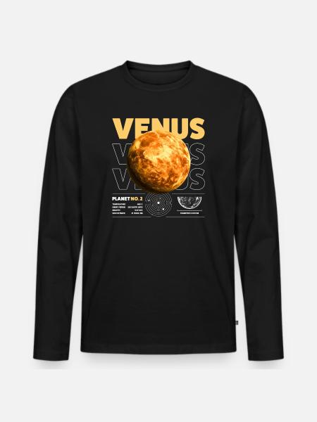 Venus details - Männer Premium Bio Langarmshirt - Schwarz