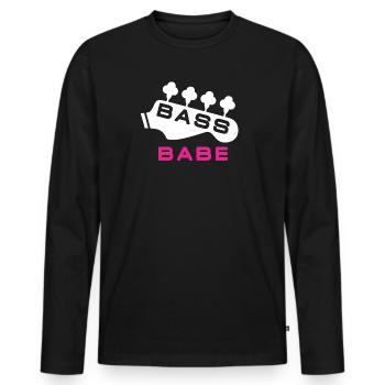 Bass Babe Pour Femme Bassiste - T-shirt manches longues Premium bio Homme - noir - Devant - Nico (187cm)