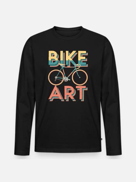 Lebendiges Fahrrad-Kunst-Design - Männer Premium Bio Langarmshirt - Schwarz