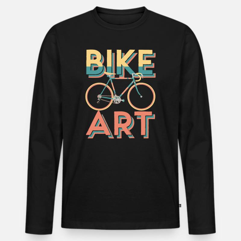 Lebendiges Fahrrad-Kunst-Design - Männer Premium Bio Langarmshirt - Schwarz