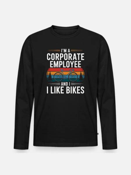 Firmenmitarbeiter, der Fahrräder mag - Männer Premium Bio Langarmshirt - Schwarz