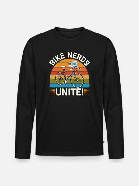 Bike Nerds Unite! - Men's Premium Organic Long Sleeve Shirt - black