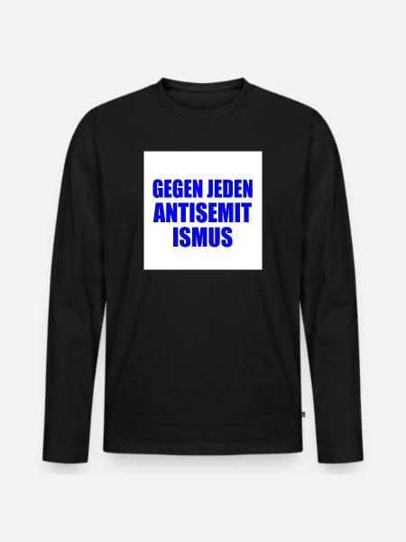 gegen jeden antisemitismus - Männer Premium Bio Langarmshirt - Schwarz