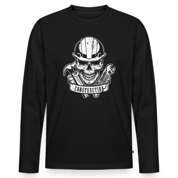 Équipement de construction de crâne - T-shirt manches longues Premium bio Homme - noir - Devant - Nico (187cm)