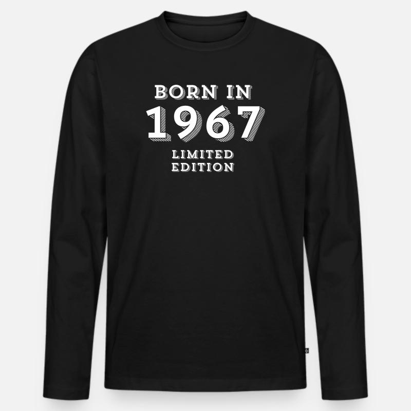 1967, Geburtsjahr, Geburtsdatum - Männer Premium Bio Langarmshirt - Schwarz