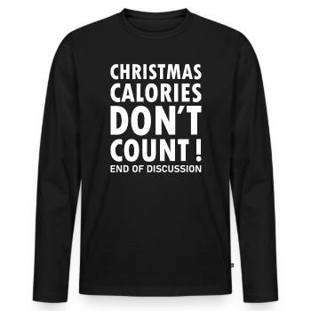 Les calories de Noël ne comptent pas pour dire Noël - T-shirt manches longues Premium bio Homme - noir - Devant - Nico (187cm)