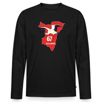 Bas-Rhin - Männer Premium Bio Langarmshirt - Schwarz - Vorne - Nico (187cm)