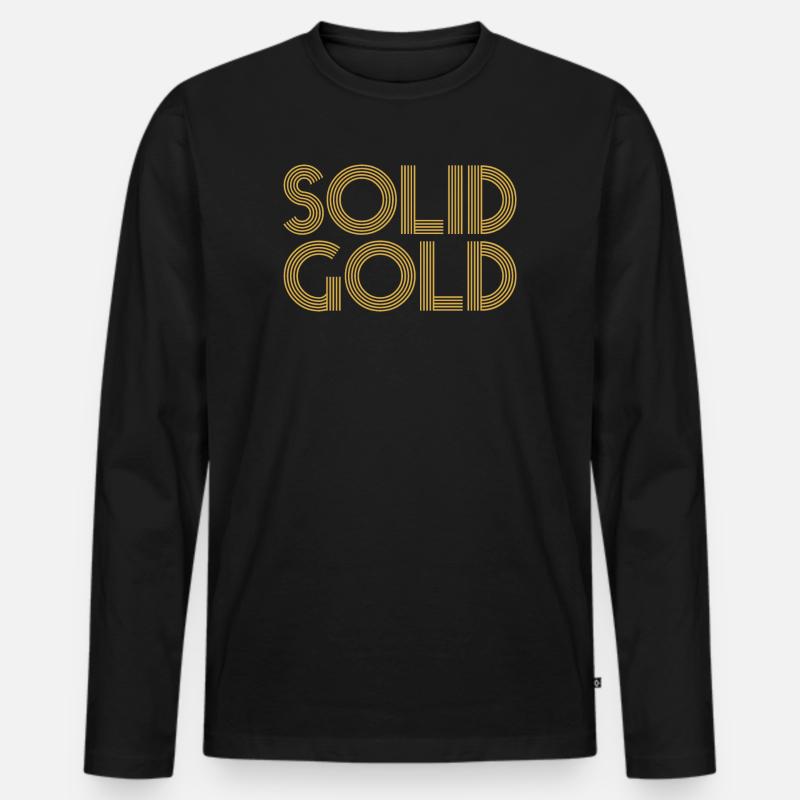 SOLID GOLD - Männer Premium Bio Langarmshirt - Schwarz