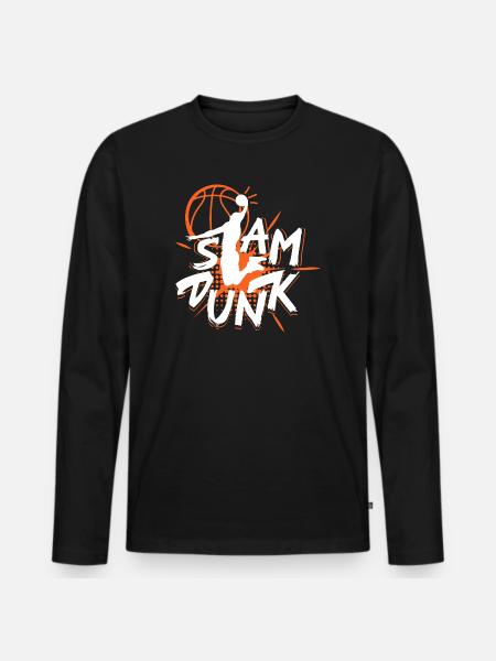 Dynamischer Basketball Spruch Design - Männer Premium Bio Langarmshirt - Schwarz