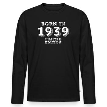 85 Jahre, Geburtsjahr, Geburtsdatum - Männer Premium Bio Langarmshirt - Schwarz - Vorne - Nico (187cm)