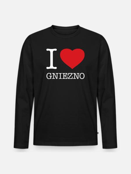 I LOVE GNIEZNO - Men's Premium Organic Long Sleeve Shirt - black