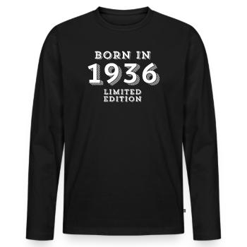 88 Jahre, Geburtsjahr, Geburtsdatum - Männer Premium Bio Langarmshirt - Schwarz - Vorne - Nico (187cm)