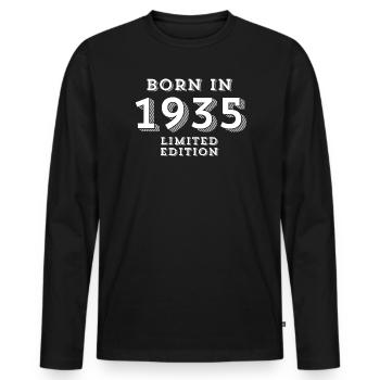 Geburtsdatum, Geburtsjahr, 89 Jahre - Männer Premium Bio Langarmshirt - Schwarz - Vorne - Nico (187cm)