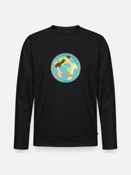 Unité mondiale et entraide - T-shirt manches longues Premium bio Homme - noir