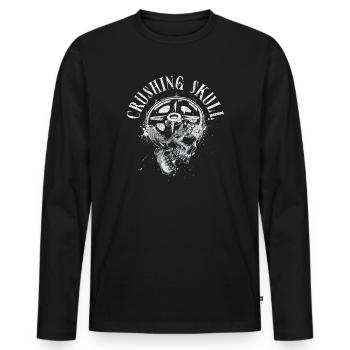 Écrasement du crâne Powerlifting - T-shirt manches longues Premium bio Homme - noir - Devant - Nico (187cm)