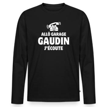 garage, mechanic, workshop manager Raymond - Men's Premium Organic Long Sleeve Shirt - black - Front - Nico (187cm)